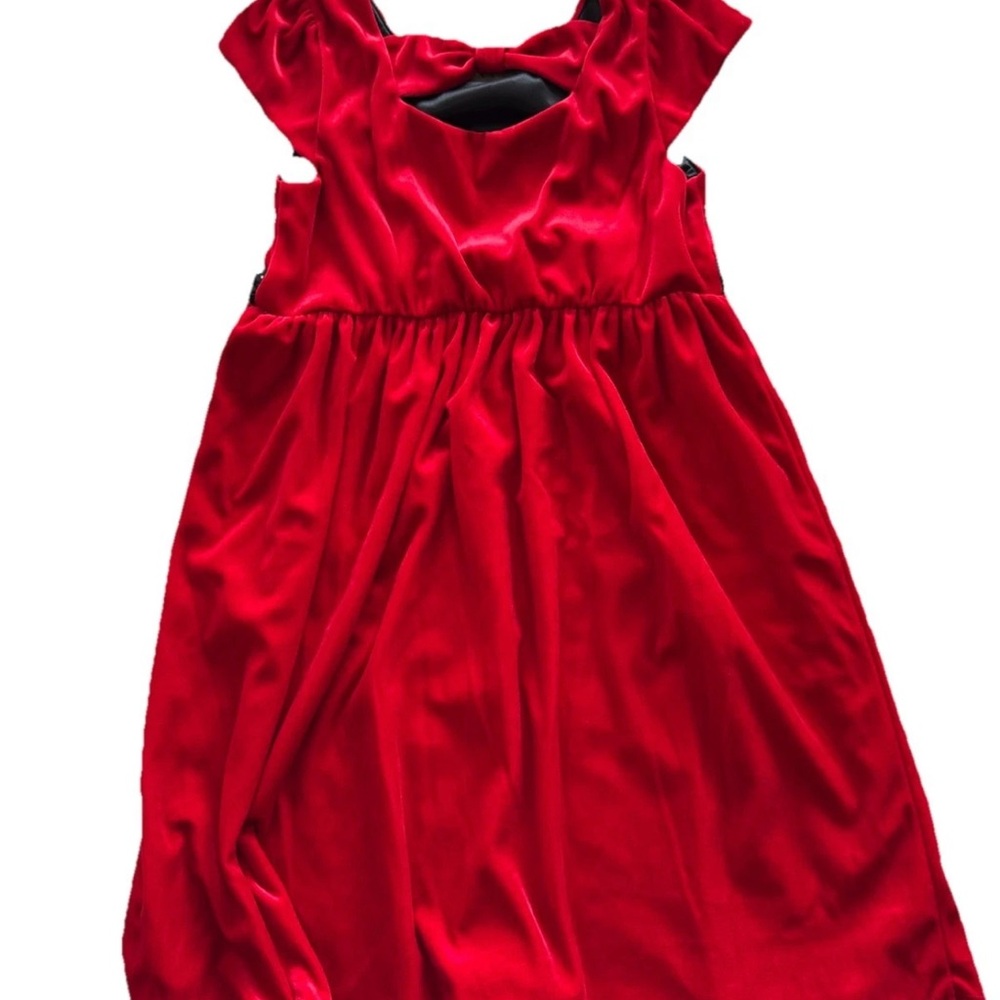 George Girls' Short Sleeve Dress Red/Black SZ. 14-16